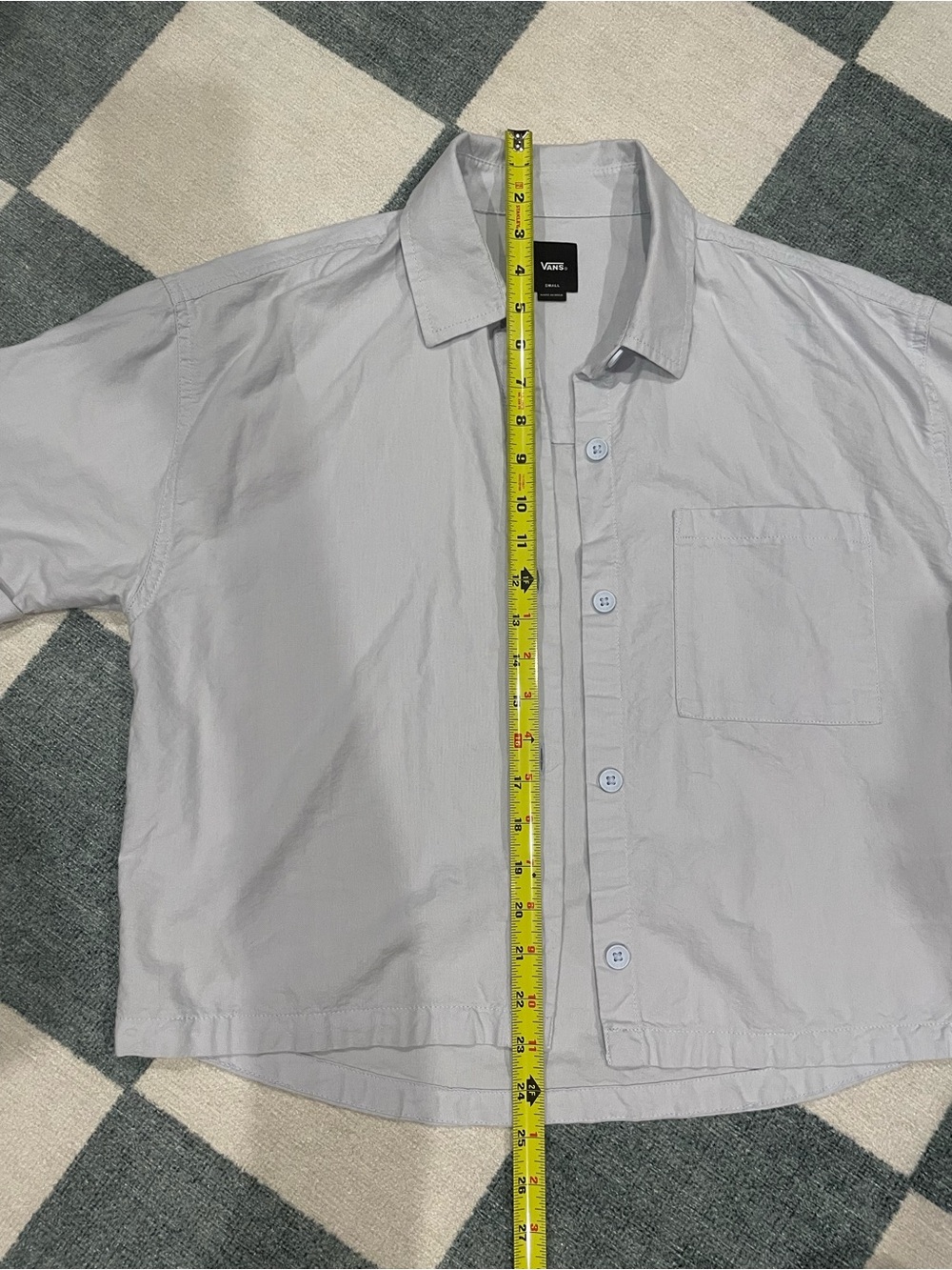 Vans Light Blue Cropped Cotton Button Down - Picture 3 of 7